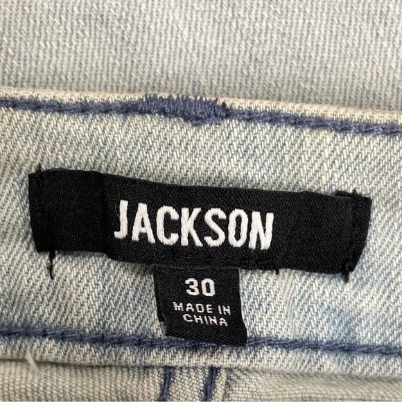 Jackson Womens Light Blue Distressed Stretch Denim Jeans Ripped Skinny Fit Size - Picture 7 of 10